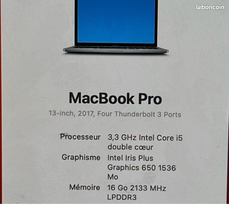 MacBook Pro 13 2017 1To Touch Bar (image 2)