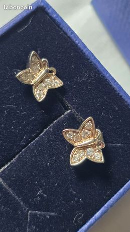Boucles D'oreilles En Argent 925 Rhodié Avec Cœur En Cristal Autrichien - Silver Night - Neuf Avec étiquettes