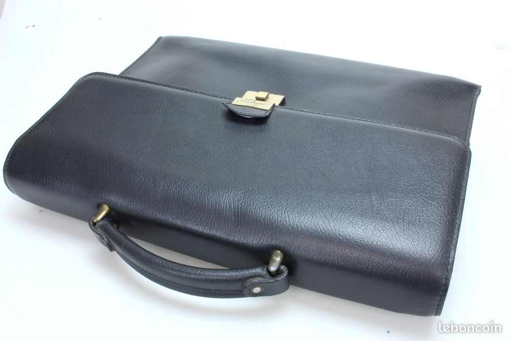 Sacoche Lancaster Homme En Cuir ~1990 - Porte-documents Vintage - Malette Classique