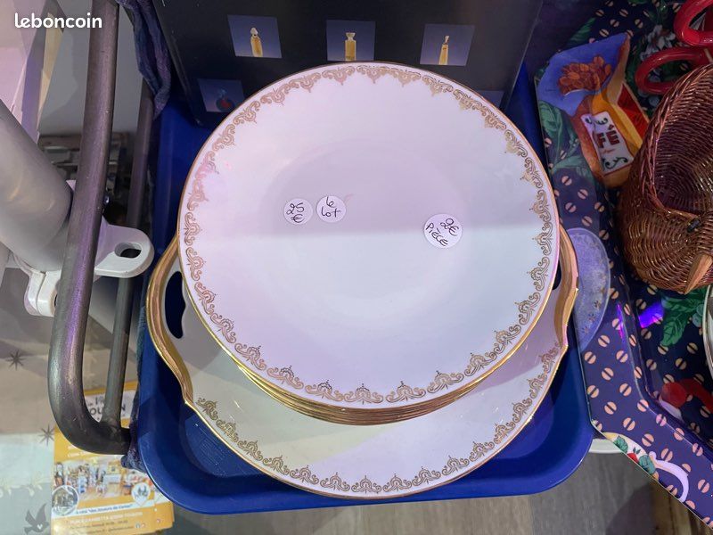 Ancien service à dessert /tarte/gâteau porcelaine CNP (image 2)