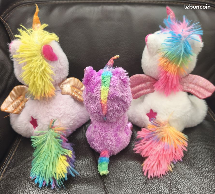 Lot de 3 peluches licorne (image 3)
