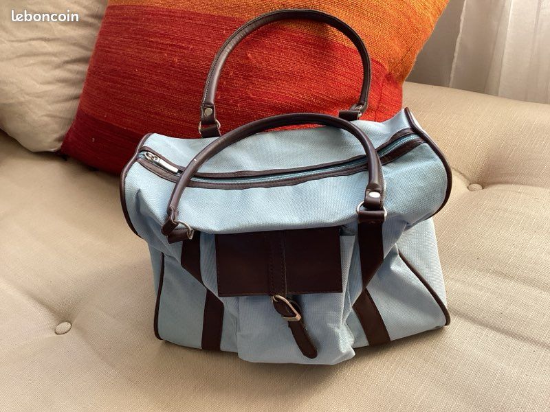 Petit sac bleu ciel et marron Accessoires Bagagerie - Main Image