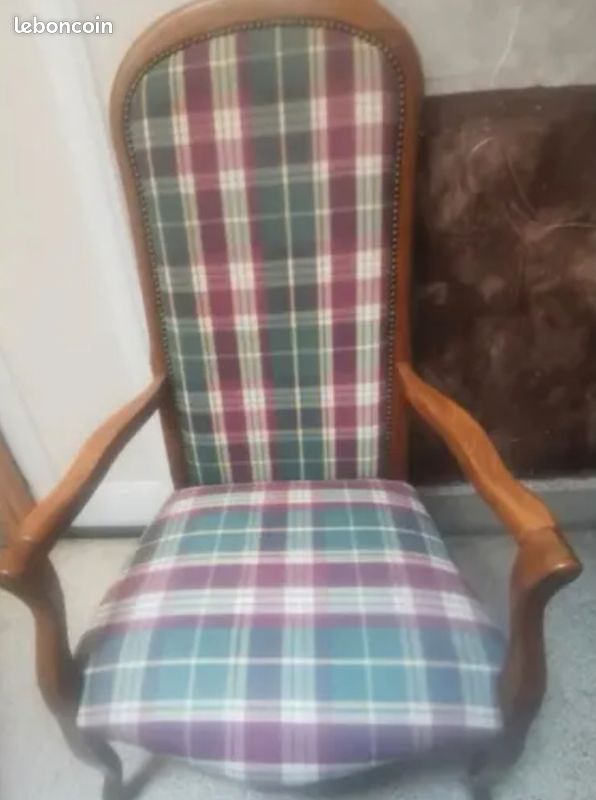Fauteuil voltaire à carreaux (image 1)
