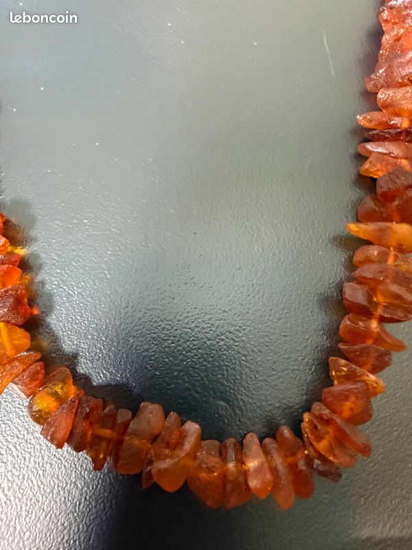 Magnifique Collier Ancien En Ambre Authentique - 42 Grammes - Type Sautoir - Occasion