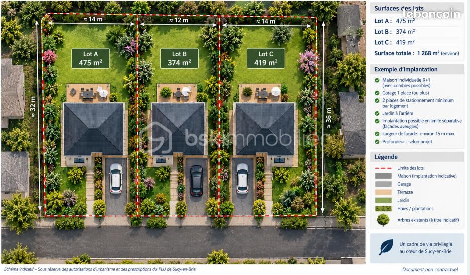Terrain 419 m² · à Sucy-en-Brie · 377 000 €
