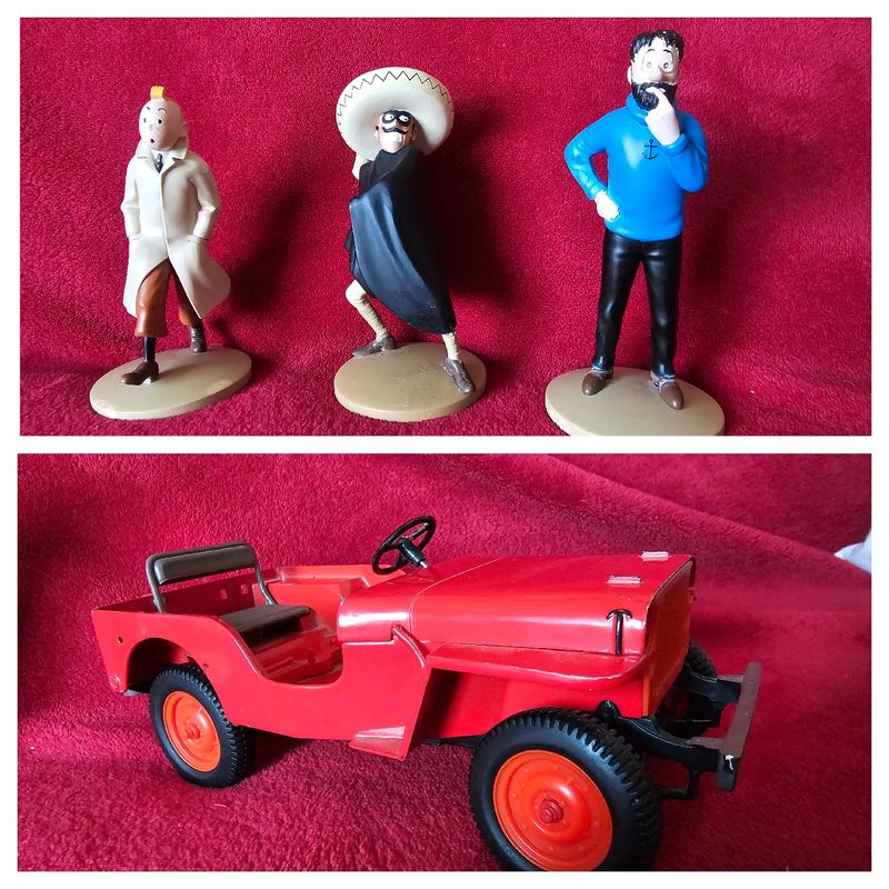 Lot - HERGE - PIXI - TINTIN  Tintin Collection Les objets du mythe : La  boîte à cigares . Figurine en plomb, peinte à la main. Modèle N°