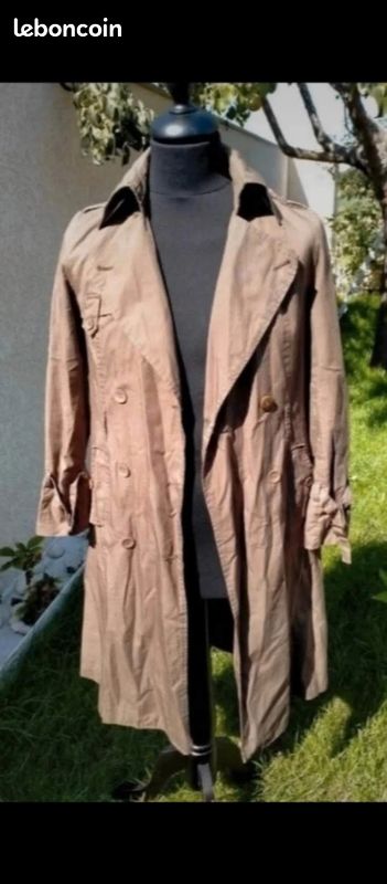 Manteau trench kaki marron neuf vintage (image 7)