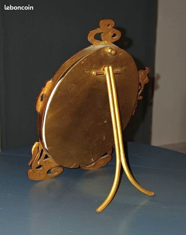 Art nouveau ancien cadre photo ciselé de feuillages en bronze massif début XXe Antiquité (image 6)