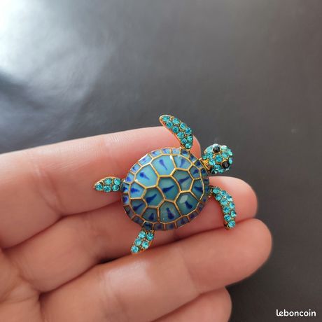 Broche Tortue Cristal Wendalern Broche Tortue Strass Cristal - Bijou Animal Mignon Pour Vêtements Écharpe Décor Femmes Filles Broche Femme
