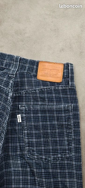 Pantalon Femme Levi's Ribcage Straight Ankle |W23 L27 FR32| taille haute droit carreaux velours #F510 (image 4)