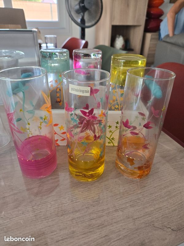 6 verres à orangeade neuf et pain main (image 2)