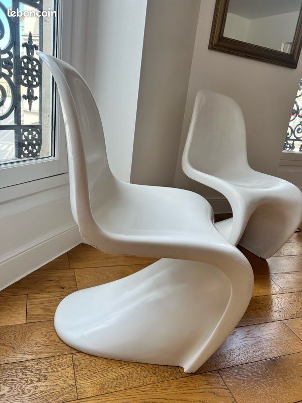 Chaise type Panton Verner blanc (image 4)