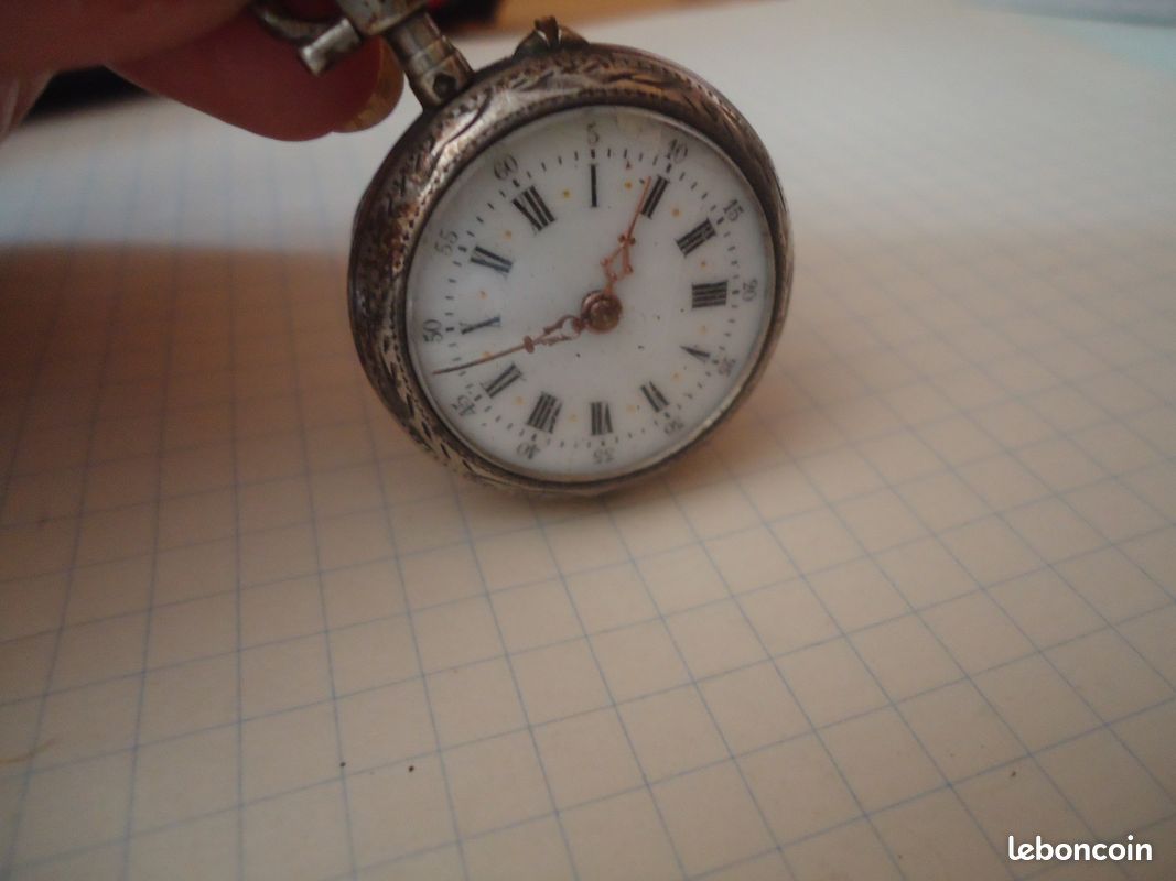 Ancienne Montre Gousset Argent Fin - 72,6g - Mouvement Mécanique Manuel - Pour Collection Ou Fonte