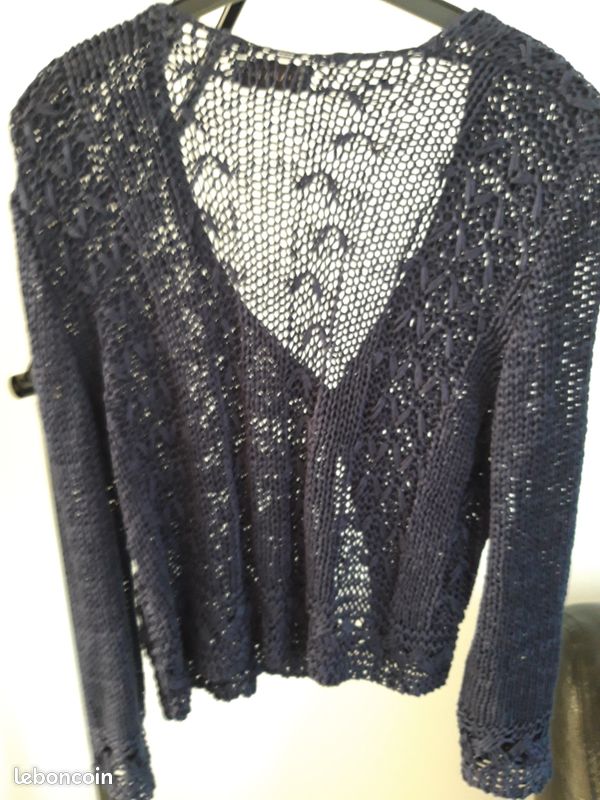 Gilet facon tricot bleu marine (image 2)