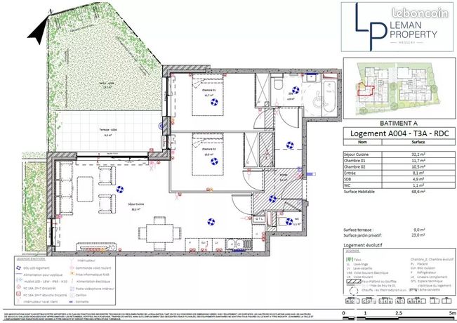 Appartement 3 pièces 69 m²