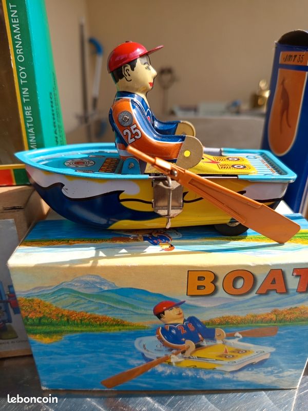 Ancien Jouet Toys Tôle Japan Bandai Bateau Cargo Ss Silver