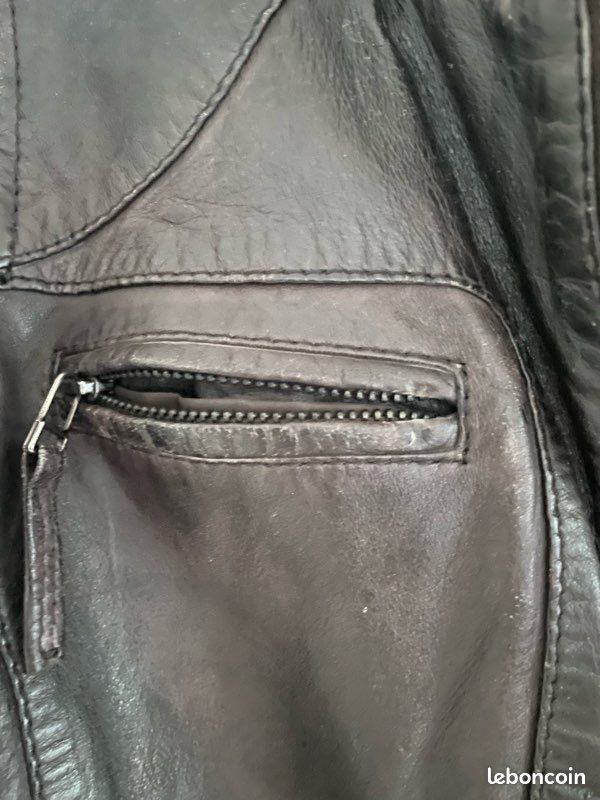Veste cuir marron femme (image 2)