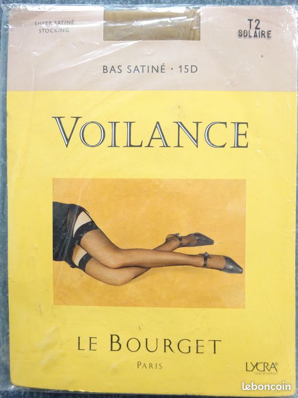 Bas nylon vintage voile fin satiné 15D "Voilance" Taille 2 ou L/40 (image 4)