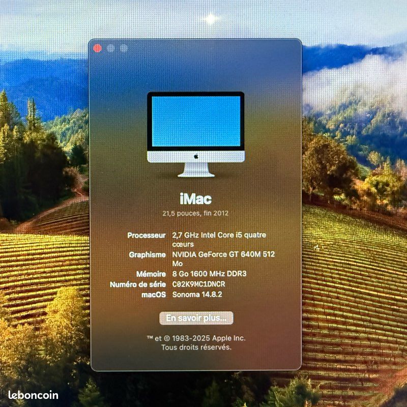 IMac 21,5 Fin 2012 Intel i5 + SSD - Ordinateurs
