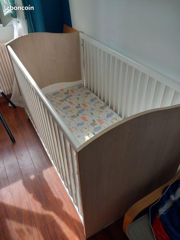 Lit 70x140 sommier matelas drap (image 1)