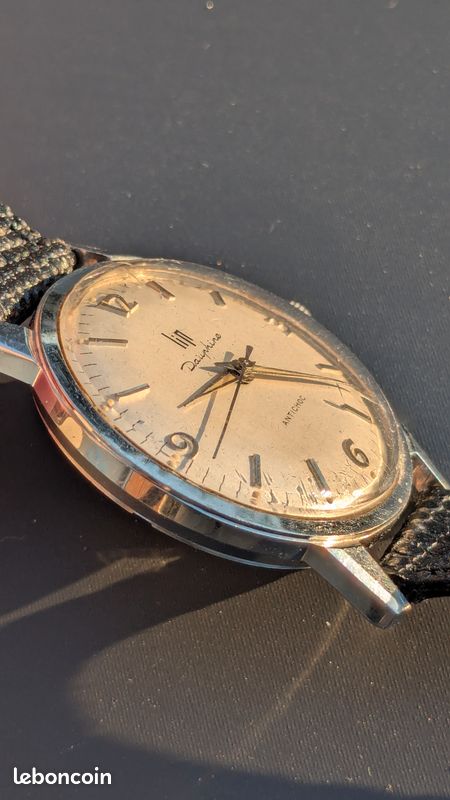 Cadran D'origine LIP Vintage - Gris Dauphine Galbé - Pièce Détachée Pour Montre