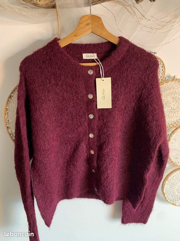 Cardigan bordeau Lili Lala Vêtements