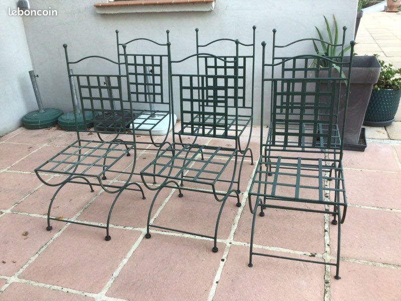 Lot de 6 chaises en fer forgé (image 1)