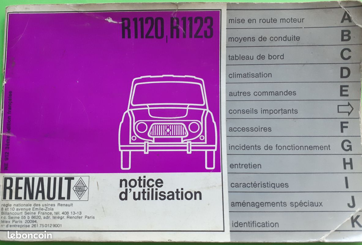 Notice d utilisation 4 L 1965 (image 1)