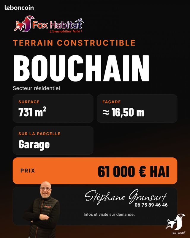 Terrain 731 m² · à Bouchain · 731 m² · 61 000 €