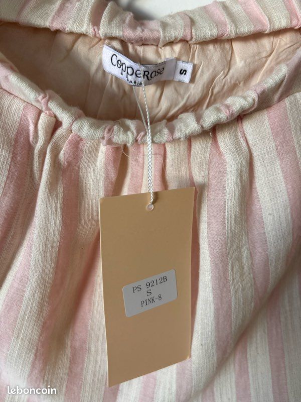 Ensemble chemise short écru et rose dragée S/M (image 7)