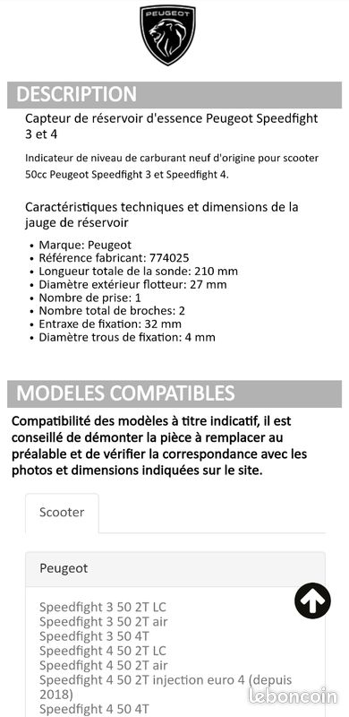 Jauge d'essence Speedfight 3 (image 3)