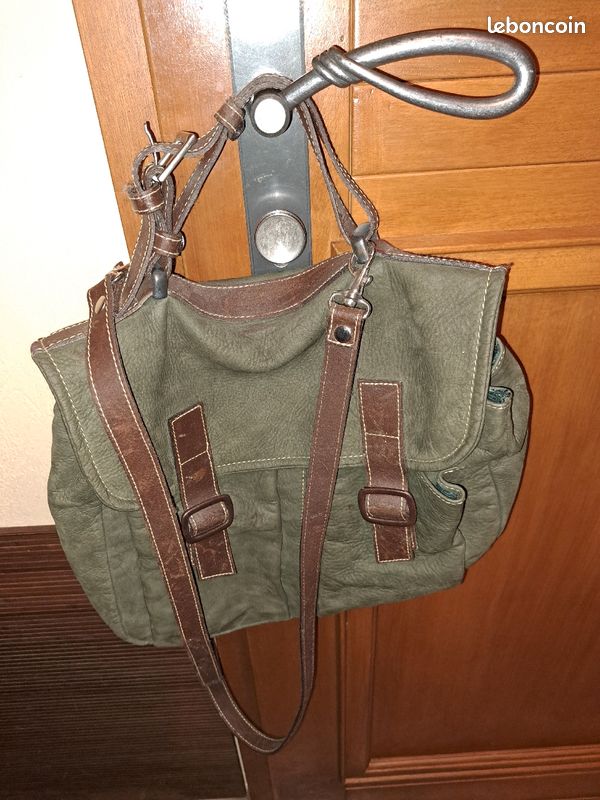 Sac en cuir vert foncé (image 1)