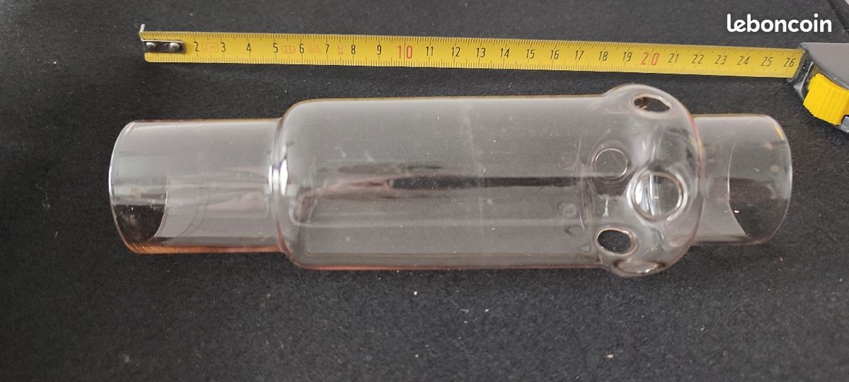 Flûte Verre Lampe gaz ou pétrole 170x35mm (image 1)
