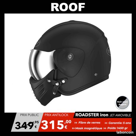 Nouveau casque Roof Roadster : le jet au mask magnétique