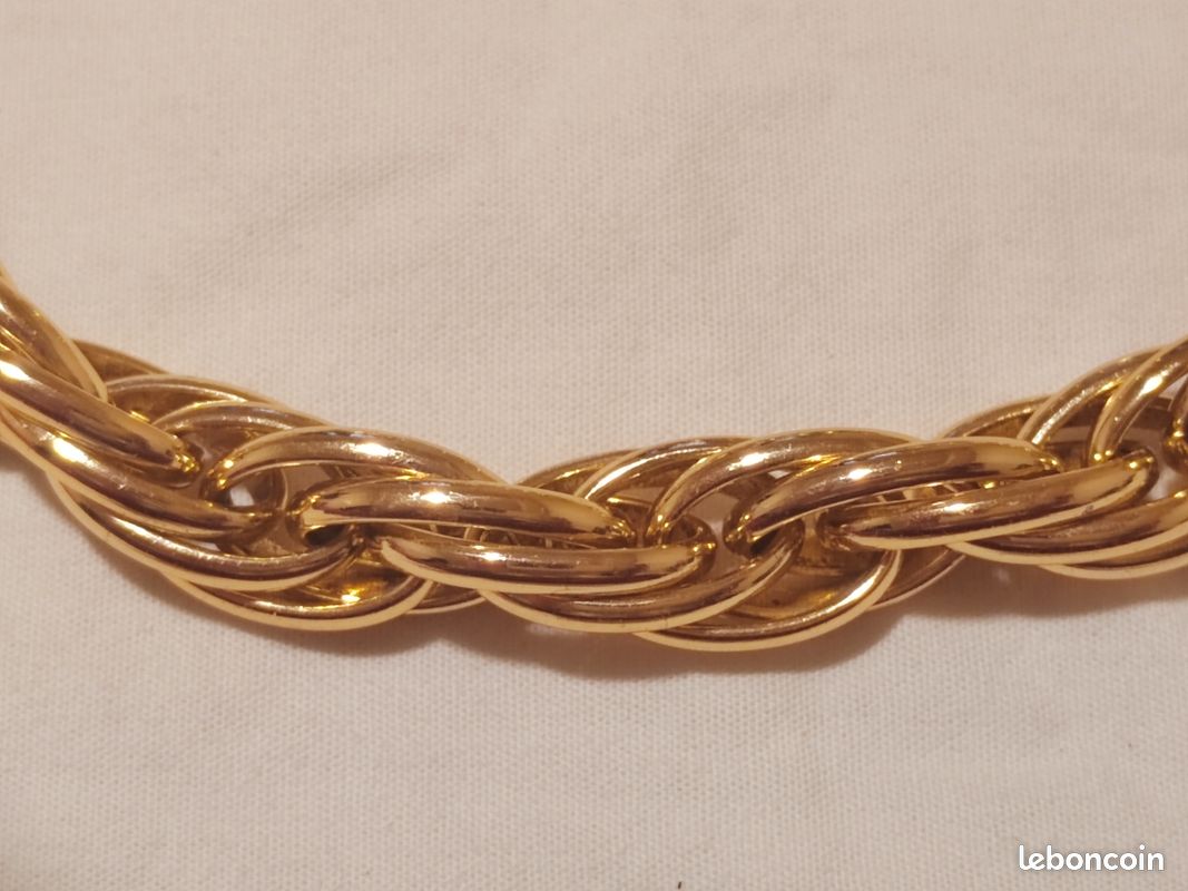 Joli collier et bracelet en métal dore (image 3)