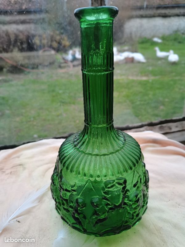 Carafe italienne en verre d'Empoli 1970's (image 1)