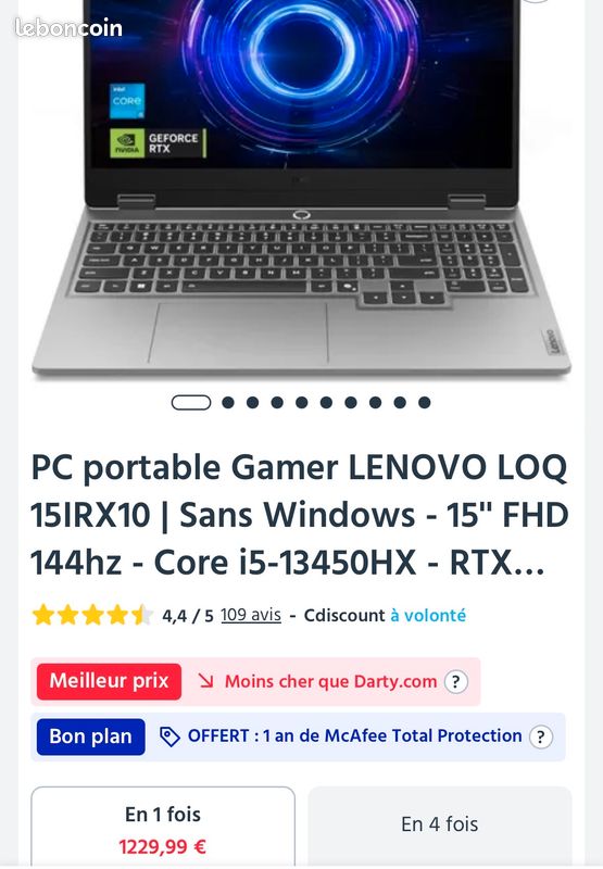 Ordinateur Gameur LOQ 15IRH8 - Type 82XV (image 4)