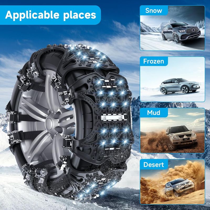 Chaînes à neige universelles pour voiture, pneus de voiture