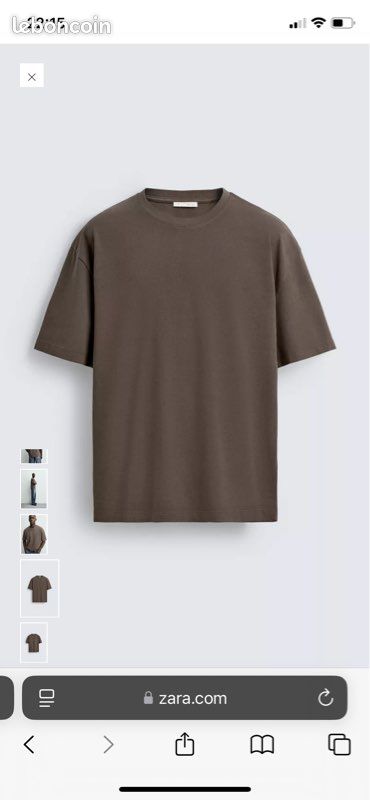 T-shirt Zara Heavyweight marron (image 3)