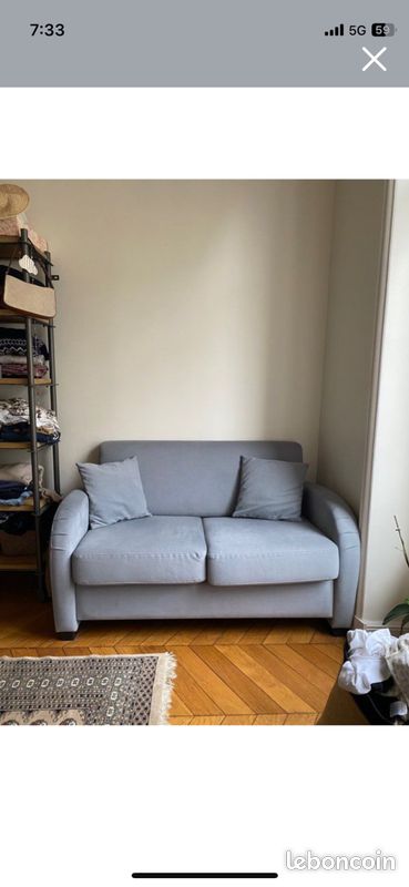 Canapé convertible scandinave vert gris (image 2)