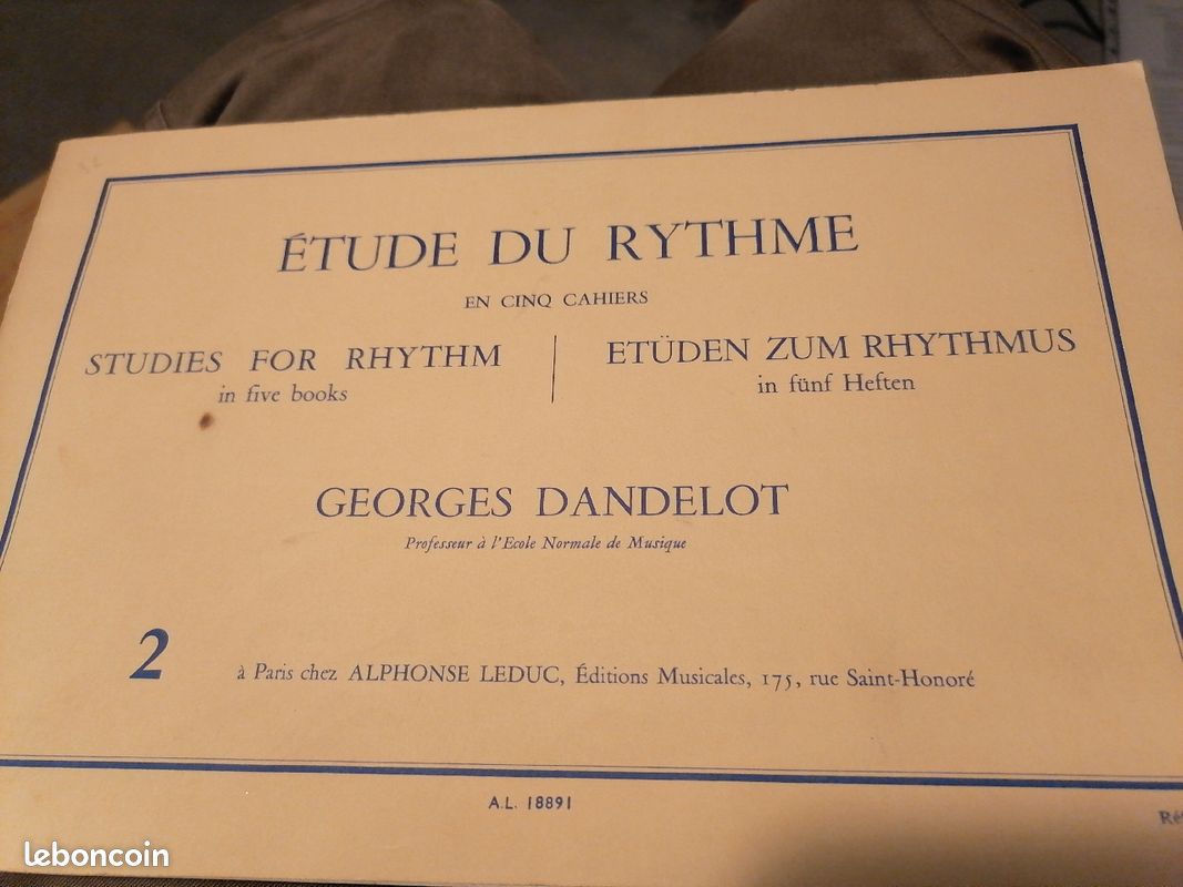«Études du rythme » -Georges Dandelot. Manuel ancien de musique (Cr 1935) (image 1)
