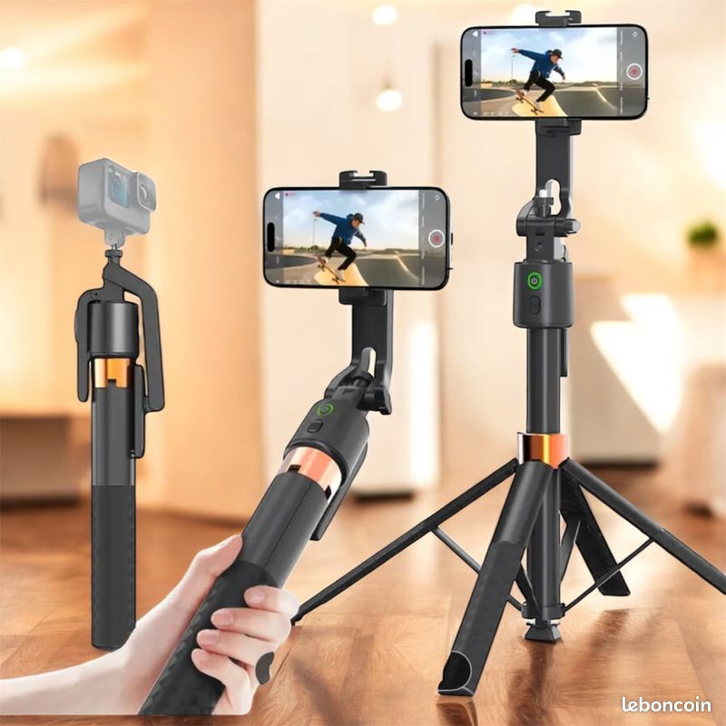 Trépied De Téléphone à Reconnaissance Faciale Smart Ai - Suivi Automatique Du Visage, Aucune Application Nécessaire, Support De Téléphone Rotatif à 360° Avec Contrôle Gestuel Pour Les Flux En Direct