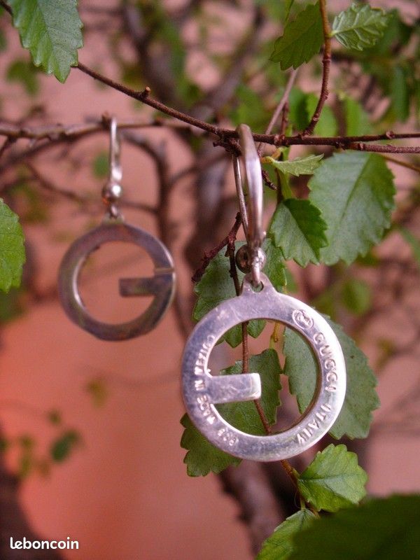 Boucles d'oreilles GUCCI argent massif 925 (image 2)