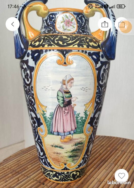 Vase Henriot Quimper ancien (image 1)