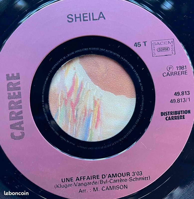 ♥🎼45t 🇫🇷 Sheila (Une affaire d'amour - Sortilège de la nuit) ✷ 1981 eo (image 3)
