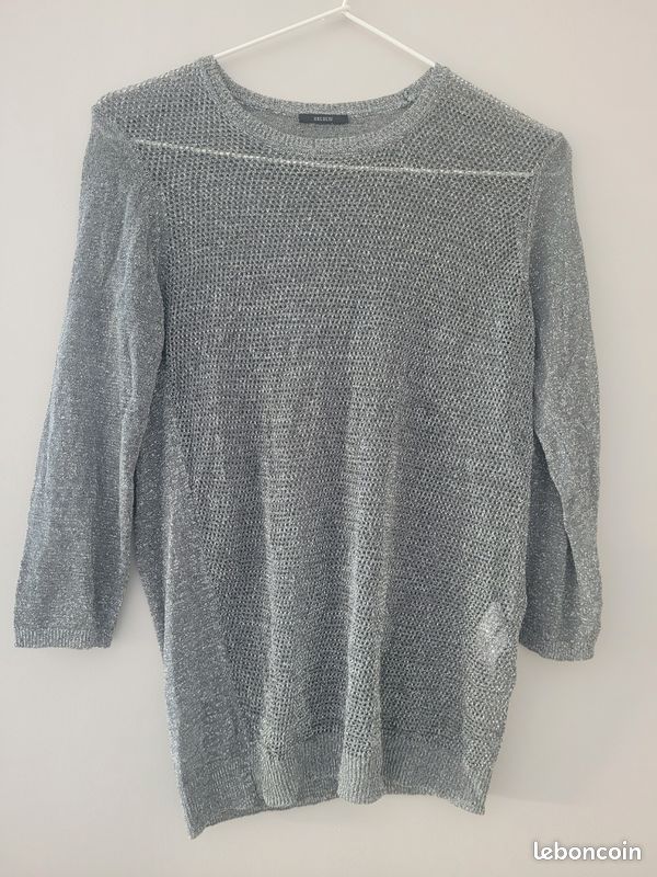 Pull IKKS Pour Homme Taille XL - Gris, Bon état, Coupe Regular