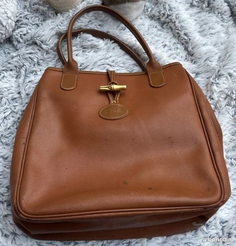 Sac Longchamp Vintage en cuir marron Accessoires Bagagerie