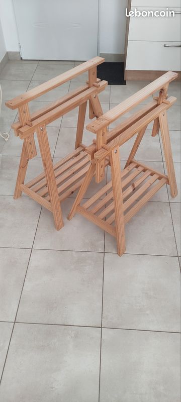 Ensemble tréteau + planche de bureau (image 3)