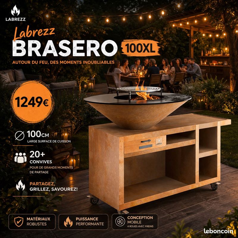 🔥 Brasero Corten Moderne Acier 60 85 100 120 Cm (image 1)