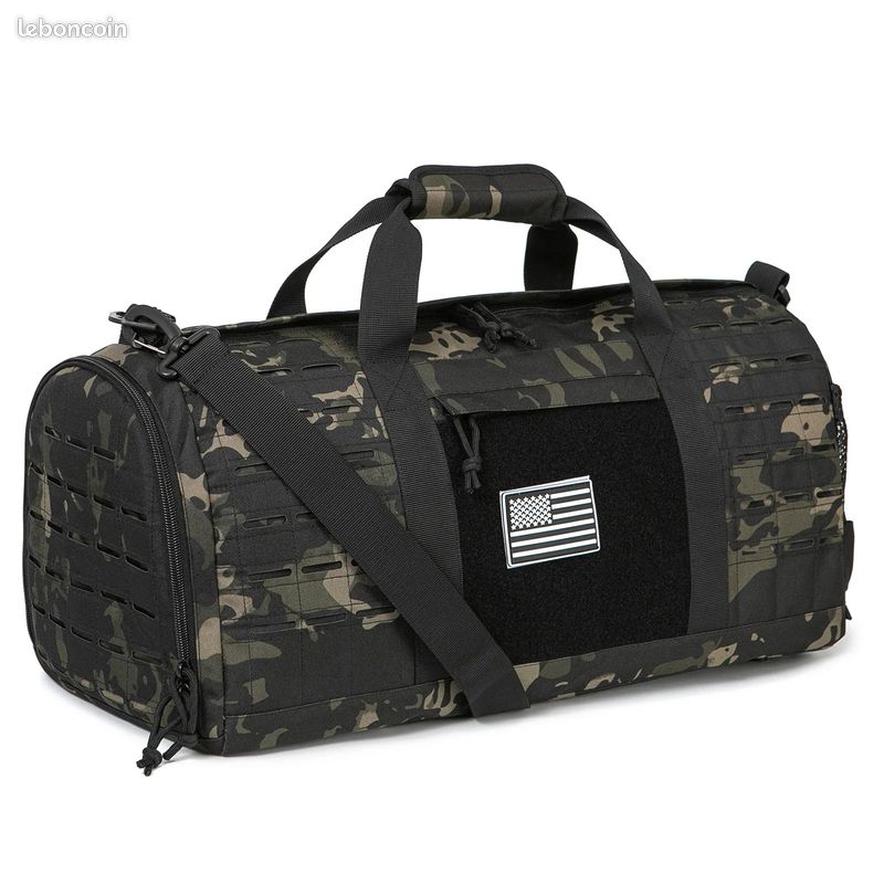 Sac De Sport Tactique 40L Homme - Grand Sac Avec Compartiment à Chaussures Et Poche Humide - Pour Sport, Voyage, Camping